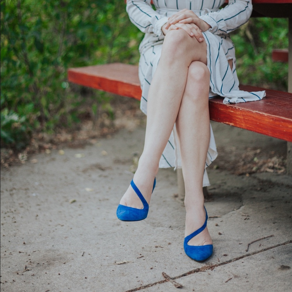 Blue Suede Pumps